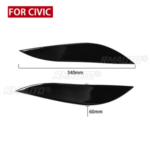ฝาครอบตกแต่งขอบไฟหน้าสีดำ 1 คู่ สำหรับ Honda Civic 2001 2002 2003 สติ๊กเกอร์ติดขอบไฟหน้า - Product Image 4