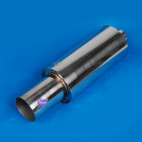 Tuyau d'échappement de silencieux de voiture en acier inoxydable de 168 mm 76 mm Son d'entrée de Modification automobile Résonateur de silencieux d'échappement