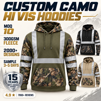 Hoodie Camo Kustom FQ Hi Vis Reflektif Pakaian Kerja Keselamatan Berburu Hoodie Camo Kemeja Kerja Klub Grosir Perusahaan AS Kanada Hawaii