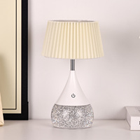 Lampe de bureau LED moderne Empire avec abat-jour en tissu, contrôle tactile, température de couleur réglable (2700-5400K), batterie rechargeable, Cloudy