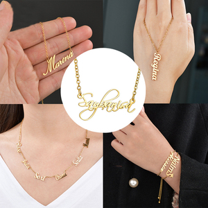 <span class=keywords><strong>Collier</strong></span> avec pendentif lettre personnalisé en <span class=keywords><strong>or</strong></span>, <span class=keywords><strong>collier</strong></span> de lettre, colliers personnalisés en acier inoxydable - Product Image 6