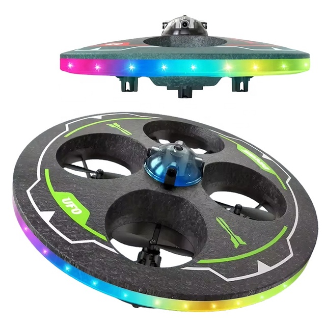 Hand Control RC UFO Drone with WiFi Camera 360° Rotation Foam Body Protective Ring Flying Toy with Obstacle Avoidance for Kids