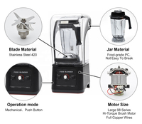 Mesin Blender Komersial 1680W, Performa Baik, Pembuat Jus Senyap, Mesin Milkshake Daya Tinggi dengan Harga Pabrik