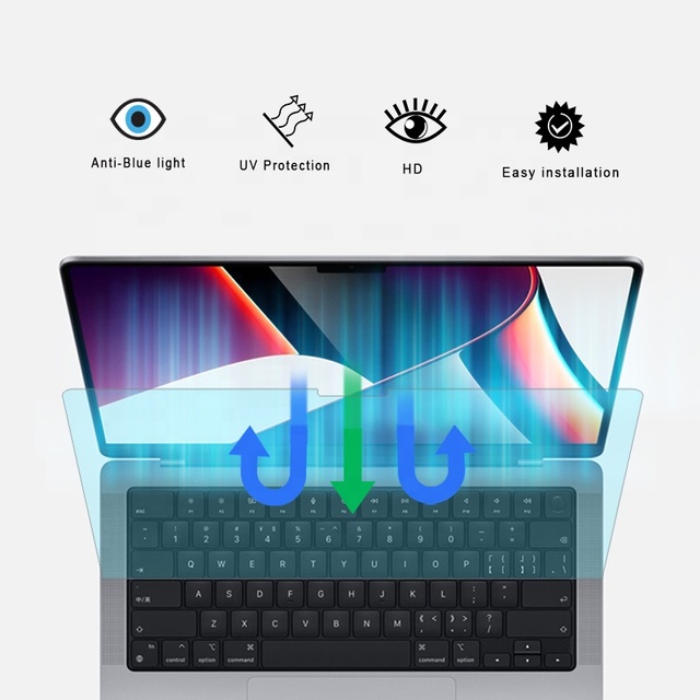 Removable Anti UV Blue Light Cut Computer Filter , Anti Blue Light Film for Macbook 14.2 Inch Laptop Screen Protector