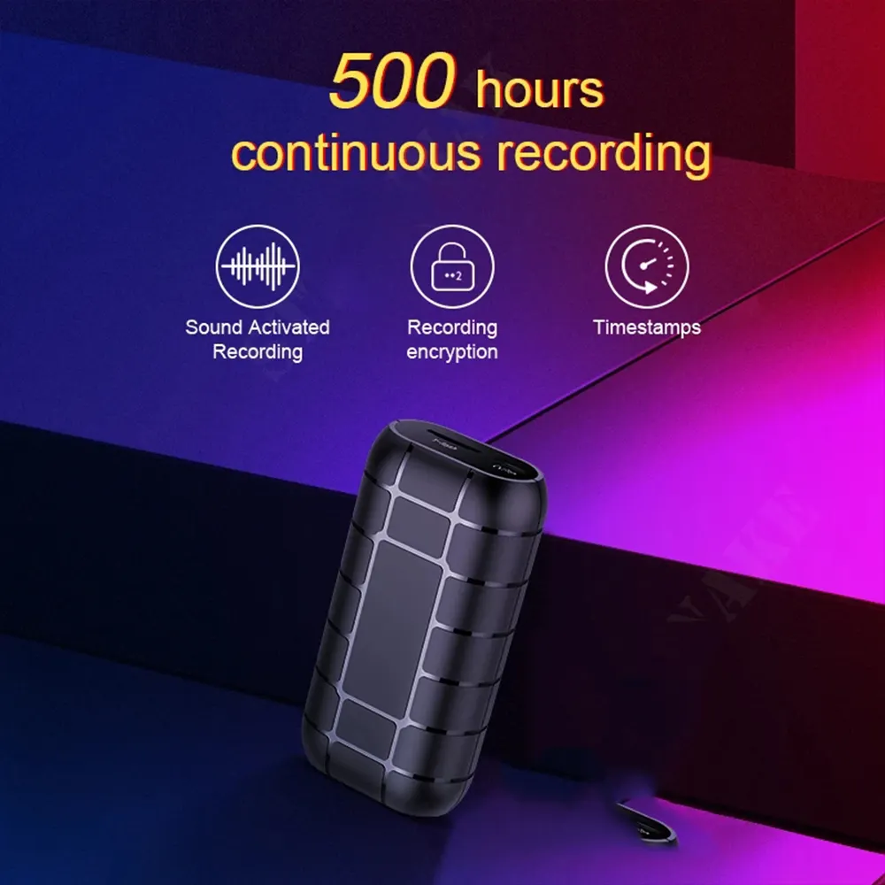 Mini voice activated recorder 500 hours digital recording device professional sound dictaphone audio micro record portable small
