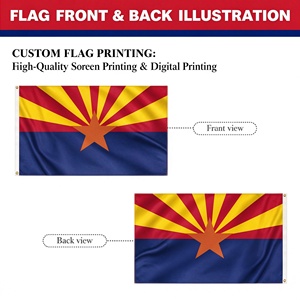 High Quality USA Arizona State <b>Flag</b> Polyester Custom <b>Flag</b> Canvas Header Brass Grommets Outdoor Grand Canyon State <b>Flag</b> - Product Image 2