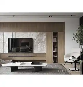2023多伦现代家居浮动木制设计壁挂式液晶现代墙壁电视柜控制台客厅家具