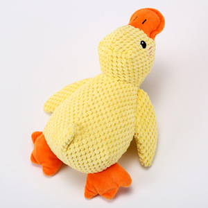 Eco Friendly Suede Duck Shape Cartoon Plush Pet Squeak Chew Toys Interactive Movement <b>Sound</b> <b>Speaker</b> for Dogs Cats New Arrivals - Product Image 4