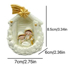 SWAITE Regalos Navideños para el Hogar - Set de Esculturas del Nacimiento de Jesús - Decoración Artesanal de Resina para Interiores SW6546 - Añade un Toque Festivo Navideño - Product Image 3