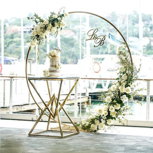 Arco de Boda y Soporte <span class=keywords><strong>para</strong></span> Pastel de Quinceañera, Acero Inoxidable, Dorado y Plateado, 2 Metros de Altura, Diseño Duradero, Forma Personalizada - Product Image 1