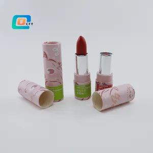 Cardboard cylinder Twist up lipsticks paper packaging Skincare lip gloss container Kraft Cosmetic Deodorant Lip Balm tubes