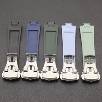 Correa de Reloj de Caucho FKM Transpirable de 22 mm, Correa Deportiva de Lujo con Hebilla de Acero, Correas de Reloj Clásicas de Fluororubber
