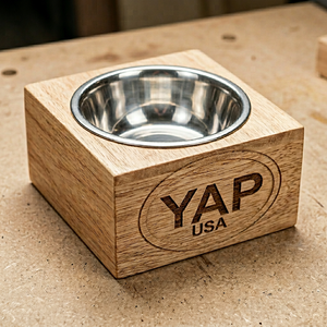 Support en bois pour gamelles d'animaux, gamelle en acier inoxydable pour chien et chat, support pour gamelles d'alimentation et d'eau pour animaux de compagnie, utilisation intérieure - Product Image 1