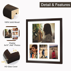 Màu nâu sẫm hình ảnh bằng gỗ khung với sawtooth móc tabs Treo Tường Khung hoàn hảo cho Áp phích đám cưới engagements trang trí nội thất - Product Image 4