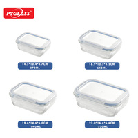 Pyglass Moderne Mikrowellen-Glas-Bento-Box Hitzebeständiger Lebensmittel-Aufbewahrungsbehälter mit Unterteiltem Design für Küchenaufbewahrung