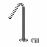 Robinet Mitigeur Monocommande Moderne en Acier Inoxydable à Double Trou pour Cuisine et Salle de Bain, à Poser sur Plan, avec Cartouche Céramique ZY-B736B