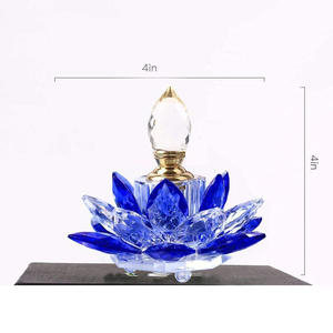 Botella de Perfume de flor de loto, rellenable, decorativa, zafiro, brillante, para regalos - Product Image 2