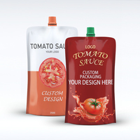 Sachet d'emballage personnalisé avec bec verseur pour sauce, ketchup, sauce tomate, sauce chili, sachet debout avec bec verseur