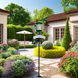 ไฟสนามสนามกลางแจ้งสวนพลังงานแสงอาทิตย์ไฟสนามหญ้าแบบศิลปะต้อนรับรูปมงกุฎโลหะตามสั่ง - Product Image 6