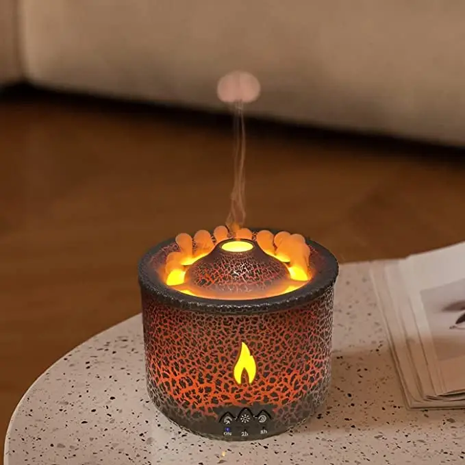 Hadiah Penyebar Api Pemurni Kabut Dingin Besar Simulasi Lampu Api Ubur-ubur USB Penyebar Aroma Minyak Esensial Ultrasonik