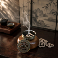 Brûleur d'encens miniature créatif en alliage de zinc, ornement de décoration intérieure, insert d'encens printemps/automne pour chambre à coucher, bureau, aromathérapie