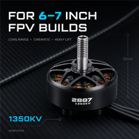 Moteur Brushless FPV Axisflying AZ2807 1350KV 6S 1114W 45.81A pour multirotors UAV de 6-7 pouces à grandes hélices pour l'imagerie aérienne