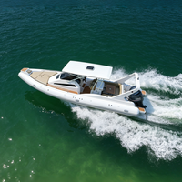 33ft Ağır Hizmet Tipi 990 Fiberglas Kademeli V Gövdeli Kabinli Şişme RIB Bot, Devlet Devriyesi Deniz Araştırması Açık Deniz Rekreasyonu için