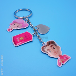 <b>Anime</b> <b>Keychain</b> With Stainless Steel Tags And Epoxy Design 30mm Business Gift - Product Image 4