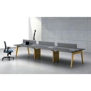 Table de bureau double face de qualité supérieure au design moderne, taille standard, pour 6/4 personnes, poste de travail pour le personnel, bureau de travail - Product Image 1