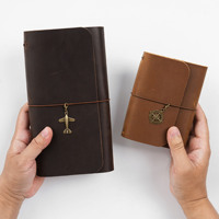 Nuevo Cuaderno de Viaje Plegable de Tres Pliegues TN, Diario Vintage de Cuero Genuino, Libro de Registro Creativo, 100 Hojas, Tamaño de Regalo 22x12.5x3cm