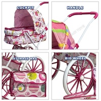 Poupée éducative pour nouveau-né, poupée en plastique et poussette, chariot de jeu pour fille, jeu d'intérieur et d'extérieur, chariot de poupée