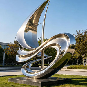 Contemporary Metal Sculpture <b>Mirror</b> Finish Customized For Building Exterior Anti Corrosion Design - Product Image 3