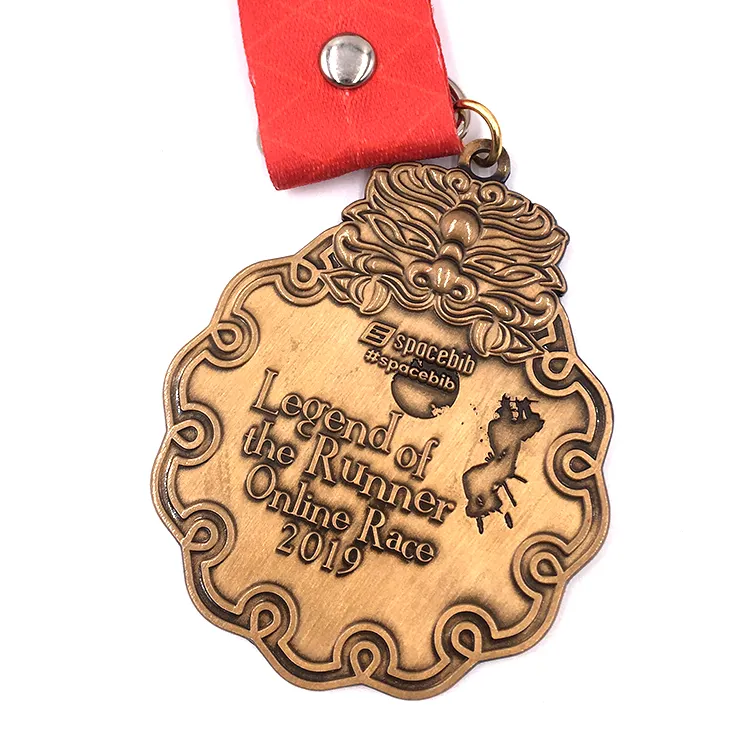 2024 Custom 3d Zinklegering Oud Gouden Medaillon Sportkampioen Award Medaille Met Lanyard Geen Minimale Bestelling