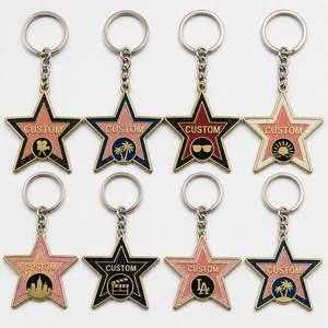 Llaveros Personalizados al por Mayor de Alta Calidad con Forma de Estrella del <span class=keywords><strong>Walk</strong></span> <span class=keywords><strong>of</strong></span> <span class=keywords><strong>Fame</strong></span> de Los Ángeles, Llaveros con Colgante en Forma de Estrella, Recuerdo Turístico - Product Image 1