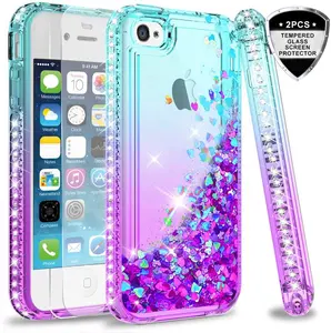 Leyi Cho iPhone 4S Trường Hợp Với Tempered Glass Bảo Vệ Màn Hình [2 Gói] Thời Trang Mềm Silicone Điện Thoại Bìa