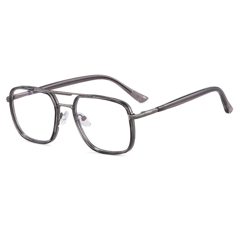 97731 Occhiali grandi quadrati anti luce blu Tr90 Lenti trasparenti  Montatura per occhiali alla moda da uomo Montatura per occhiali in metallo  oro