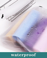 Sac de corde à tirer en coton avec poche personnalisée givrée Pe Wear Sac de rangement cosmétique à cordon en plastique pour maquillage