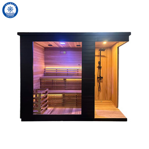 <span class=keywords><strong>Sauna</strong></span> de exterior moderna y lujosa <span class=keywords><strong>con</strong></span> ducha, de madera maciza, <span class=keywords><strong>con</strong></span> infrarrojos y estufa tradicional, capacidad para 4-6 personas, para jardín. - Product Image 2