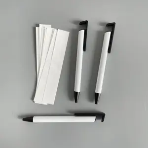금속 펜 알루미늄 튜브 바디 볼펜 블랙 볼 포인트 전체 인쇄 승화 금속 펜 수축 랩 슬리브