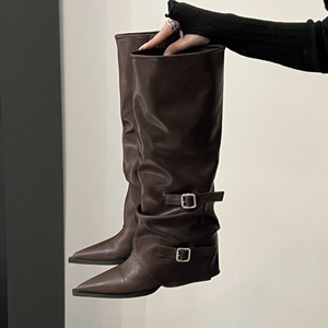 Botas Altas hasta la Rodilla para Mujer, Botas de Moda Otoño-Invierno 2025, Nuevas Botas Apiladas con Pliegues y Suela Gruesa de Doble Uso para Chicas - Product Image 4