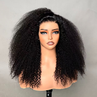 Perruques en cheveux humains vierges 100% naturels, super double drawn, avec frontal en dentelle 13x4, sans colle, haute densité, boucles volumineuses, vente en gros