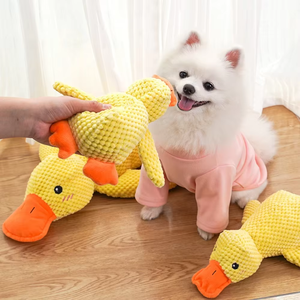 Köpek çiğneme oyuncakları doldurulmuş ördek şekli köpek küçük orta büyük köpekler için peluş oyuncak gıcırtılı oyuncaklar - Product Image 3