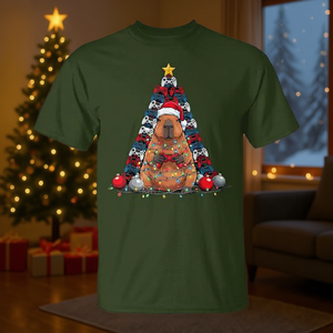 T-shirt Capybara Gaming Controllers Christmas Tree, cadeau de Noël pour les joueurs - Product Image 3