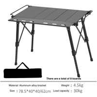 Table IGT réglable en hauteur pour le camping en plein air, table de pique-nique pliable multifonctionnelle en aluminium pour le camping, le barbecue, le jardin, les pique-niques et les voyages