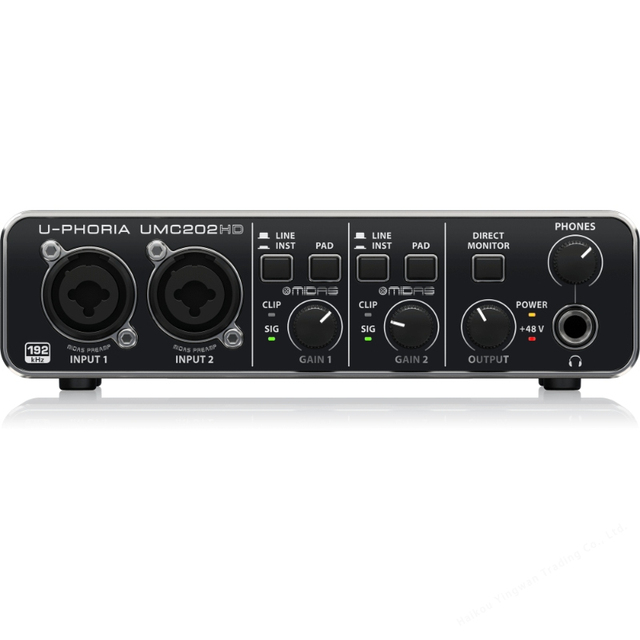 Behringer UMC202HD Audiophile 2x2, 24-Bit/192 kHz USB Audio Interface with Midas Mic Preamplifiers