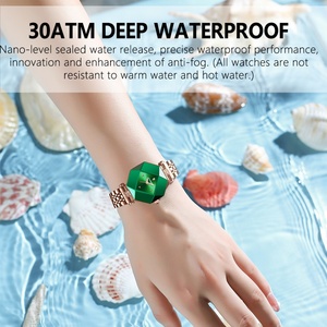 Reloj POEDAGAR para Mujer, Reloj de Lujo con Diamantes Verdes, Relojes de Cuarzo para Dama, Resistentes al Agua, de Acero Inoxidable, Relojes de Moda, Regalo para Novia - Product Image 4
