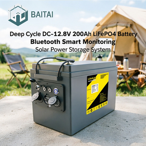 Paket Baterai LiFePO4 12V DC 200Ah Ramah Lingkungan dan Aman, Sel Lithium Iron Phosphate Isi Ulang, Daya Stabil - Product Image 2