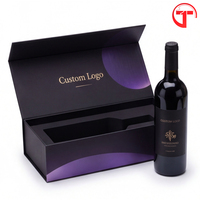 Boîtes en carton de luxe haut de gamme doublées d'EVA avec fermeture magnétique pour bouteilles de champagne et de vin, pour emballages cadeaux