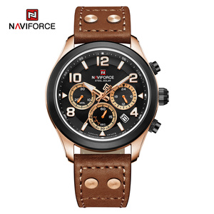 Reloj de Pulsera NAVIFORCE 1006 de Acero Inoxidable para Hombre, Cronógrafo <span class=keywords><strong>Solar</strong></span>, Reloj de Piloto Vintage, Fabricante en China - Product Image 2