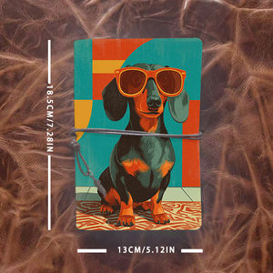 Bloc <span class=keywords><strong>de</strong></span> notas A6 adecuado para anotaciones <span class=keywords><strong>de</strong></span> guión <span class=keywords><strong>de</strong></span> estudiantes <span class=keywords><strong>de</strong></span> <span class=keywords><strong>teatro</strong></span> y horarios <span class=keywords><strong>de</strong></span> ensayo con Dachshund con gafas <span class=keywords><strong>de</strong></span> sol naranjas - Product Image 4